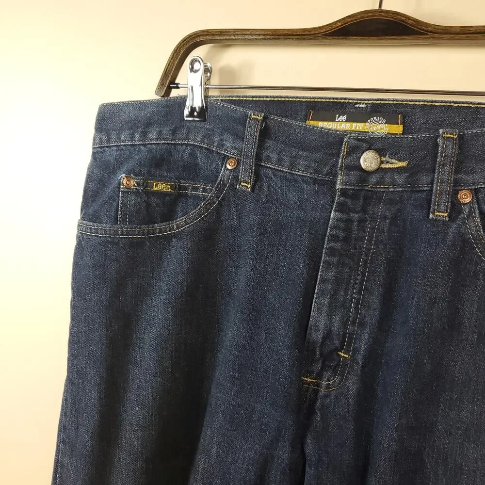 LEE Dark Wash Regular Fit Straight Leg Jeans Size 36x30